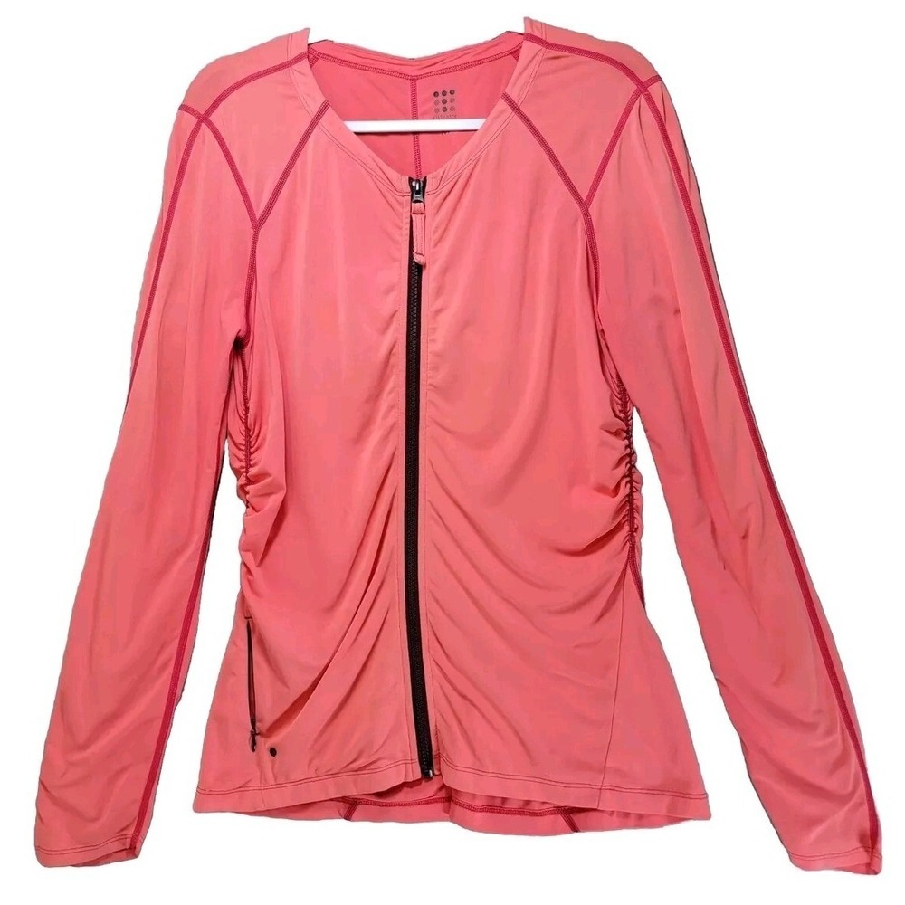 Title Nine Full Zip Rash Guard Womens M UPF Sun Protection Coral Pink Beach Pool